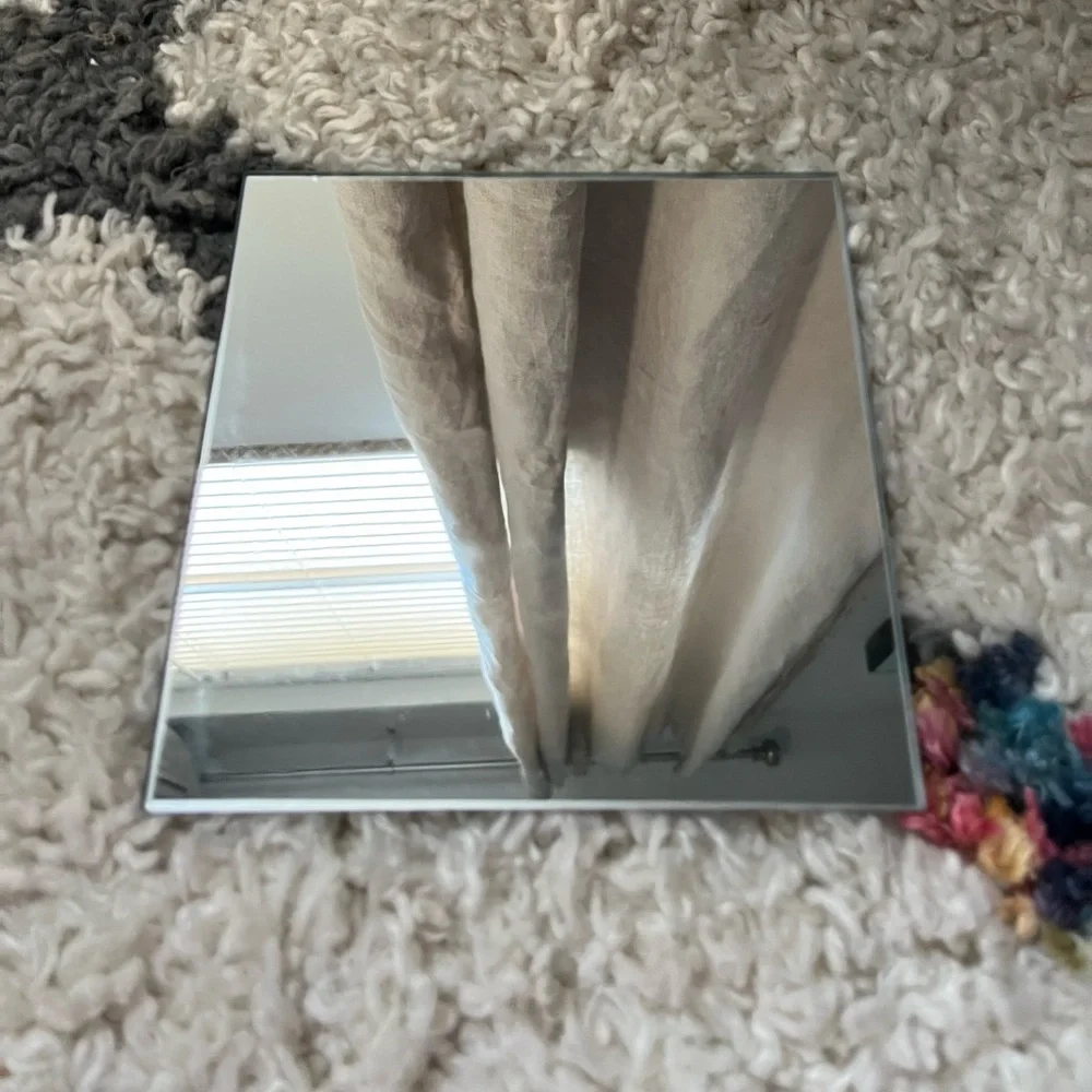 7 Piece Circle Square Etched Mirror Set